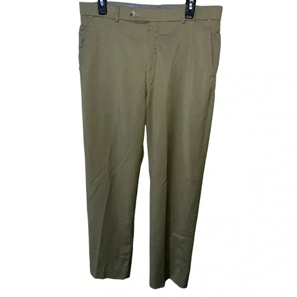 Ballin Super 120’s Wool Comfort Eze Dress Pants Tan Career Office Dress Code - Picture 1 of 12